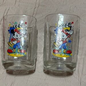 Vintage Disney Mickey Mouse 2000 collectors Glasses set of 2
